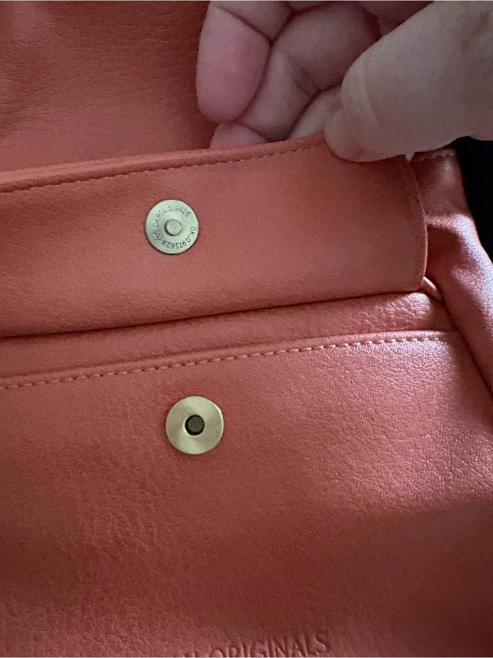 Urban Originals Coral-Orange Leather Sling Bag with Chevron Strap - Picture 8 of 8